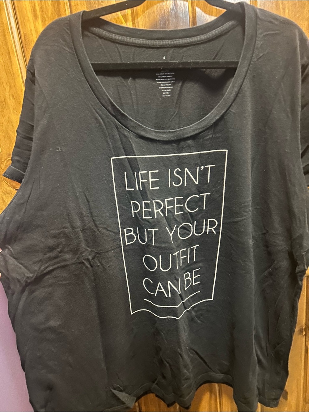 Torrid Black Graphic Tee "Life Isn't Perfect But Your Outfit Can Be"